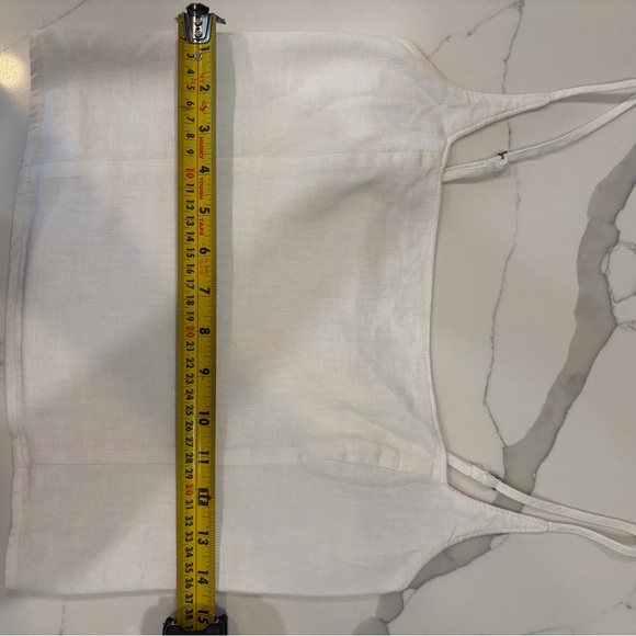 Abercrombie & Fitch Cream Linen Blend Tank with Adjustable Spaghetti Straps - Picture 4 of 8